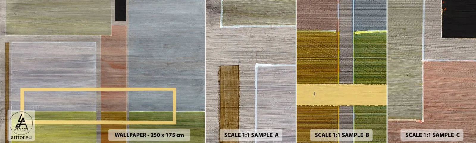 Fototapet Prøve Standard Eco - Lige og rolig - Abstraktion, Moderne kunst, Rektangler - 100x30 cm