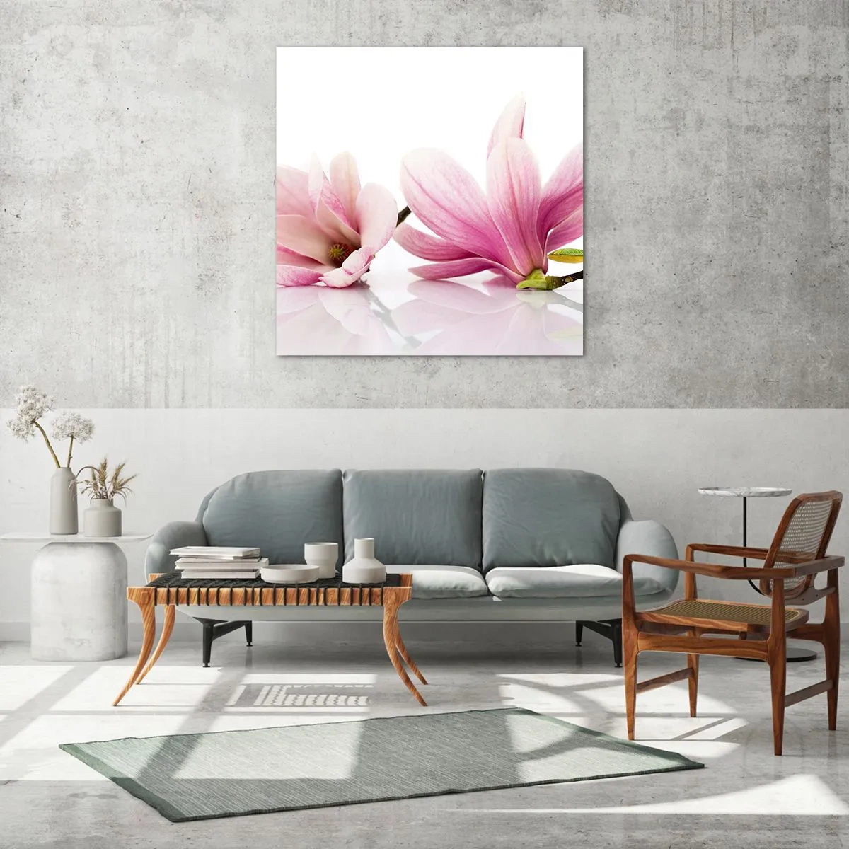 Billede på glas - Blød som et åndedrag af forår - 70x70 cm