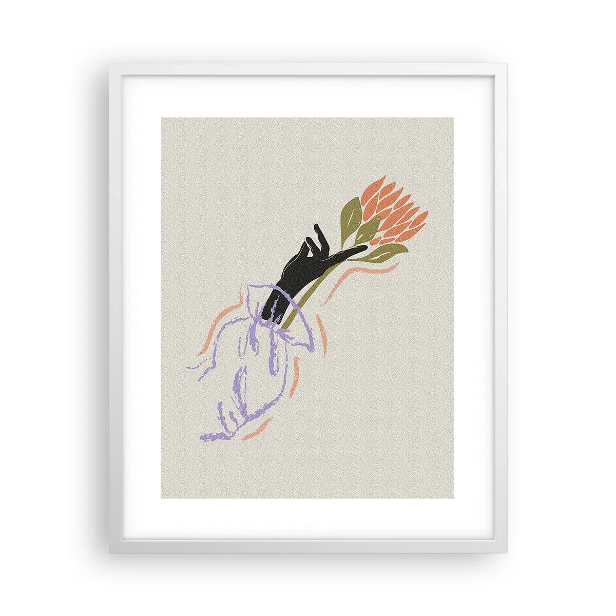 Plakat i hvid ramme - En søsterlig berøring - 40x50 cm