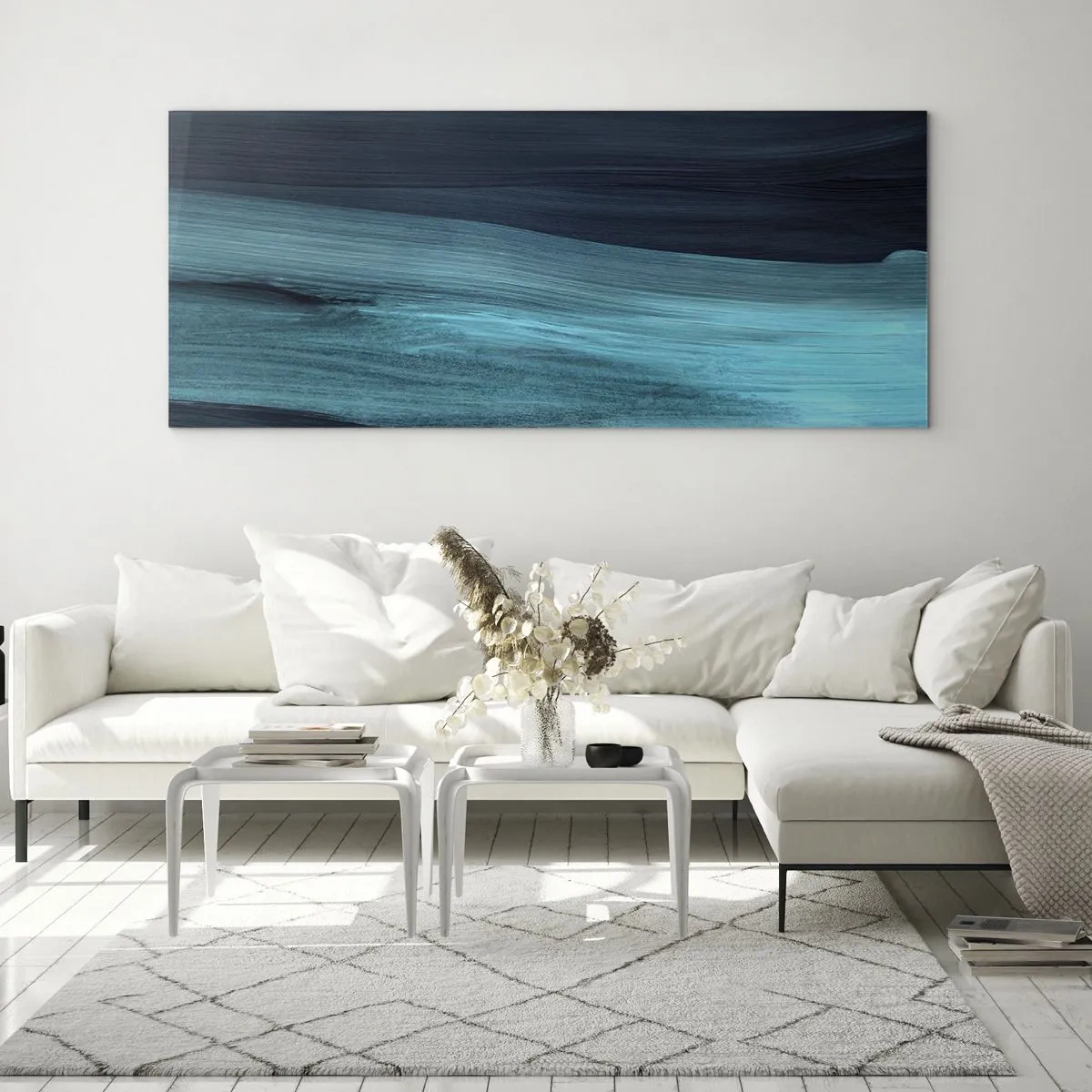 Billede på glas - Svøm med strømmen - 100x40 cm
