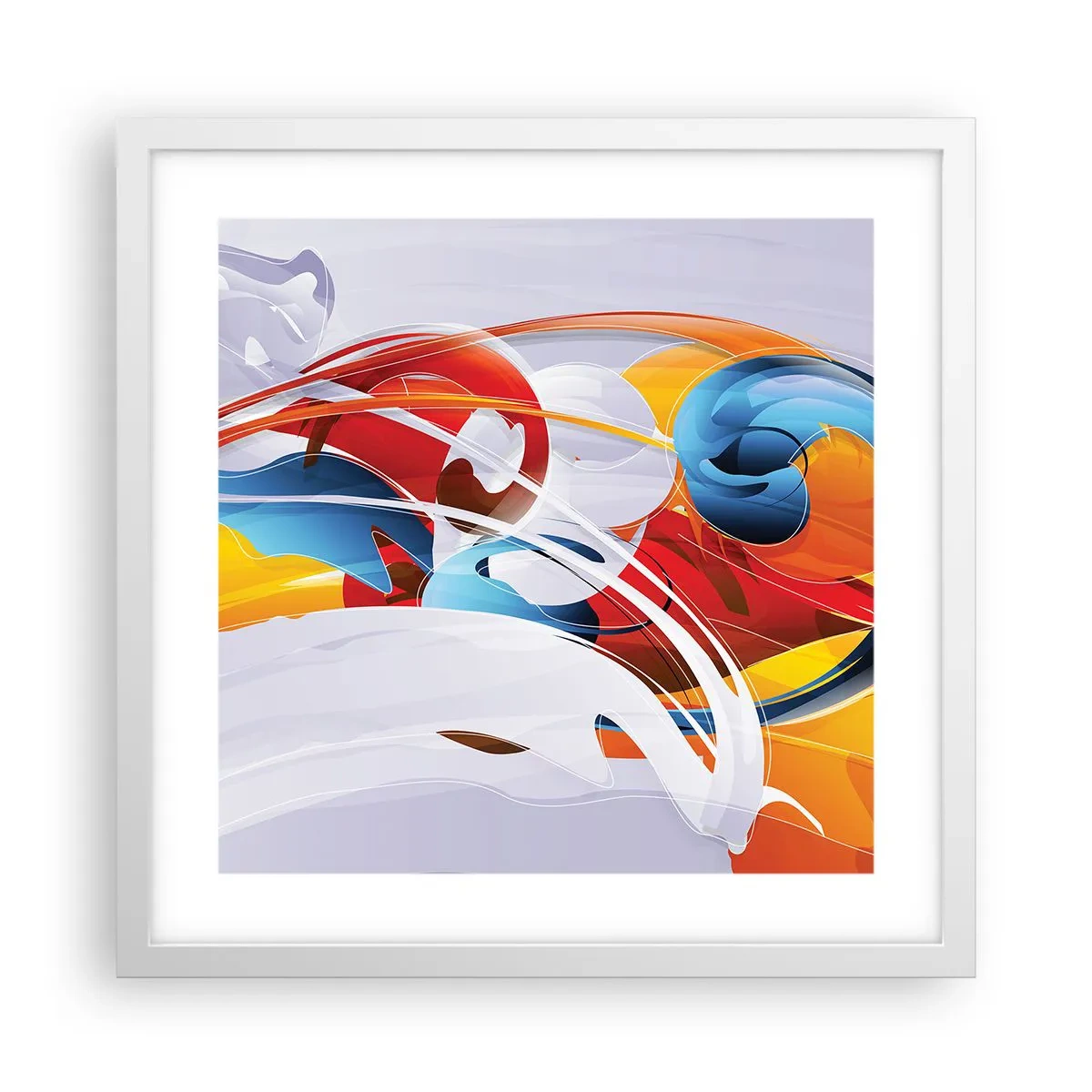 Plakat i hvid ramme - Elementernes dans - 40x40 cm