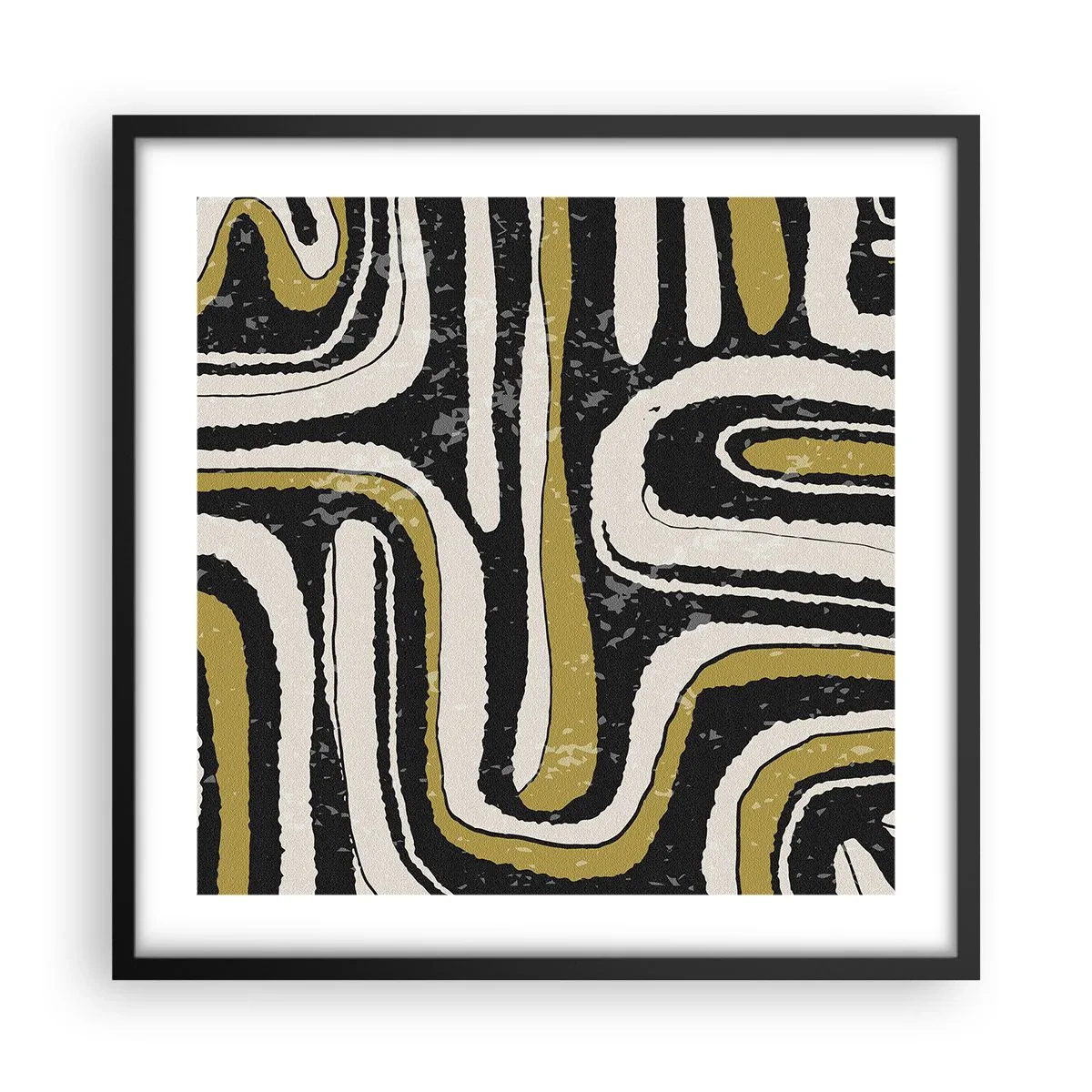 Plakat i sort ramme - Komposition: stier og gyder - 50x50 cm