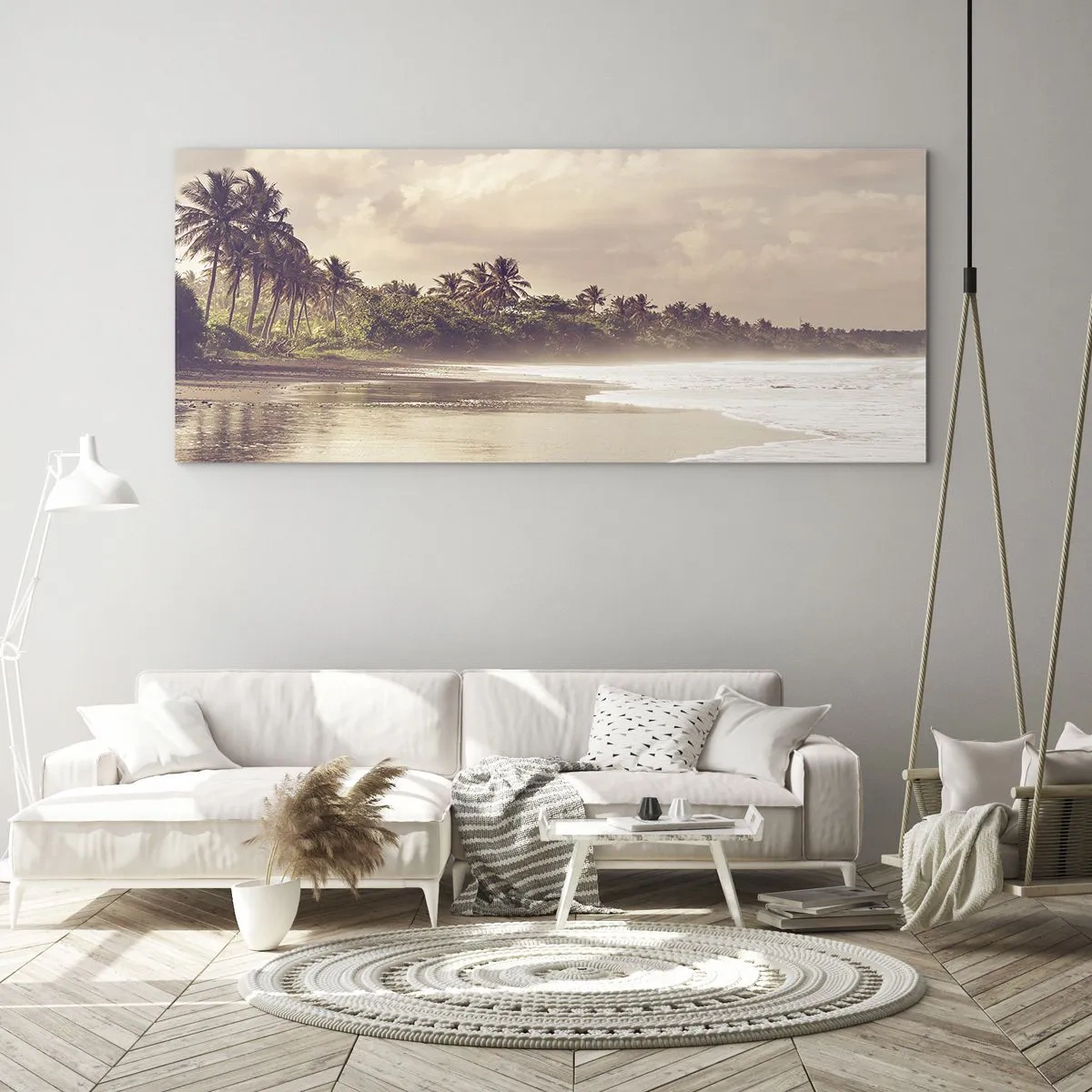 Billede på glas - Kærtegner bølgerne - 120x50 cm