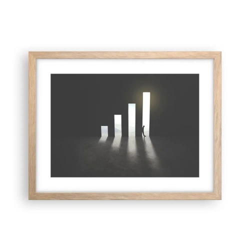 Plakat i ramme af lyst egetræ - Succes - et indtryk - 40x30 cm