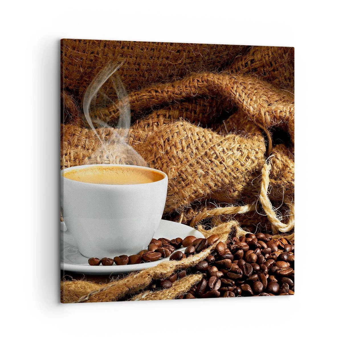 Lærredstryk - Billede på lærred - Duften af mokka og honningvæskens tæthed - 50x50 cm