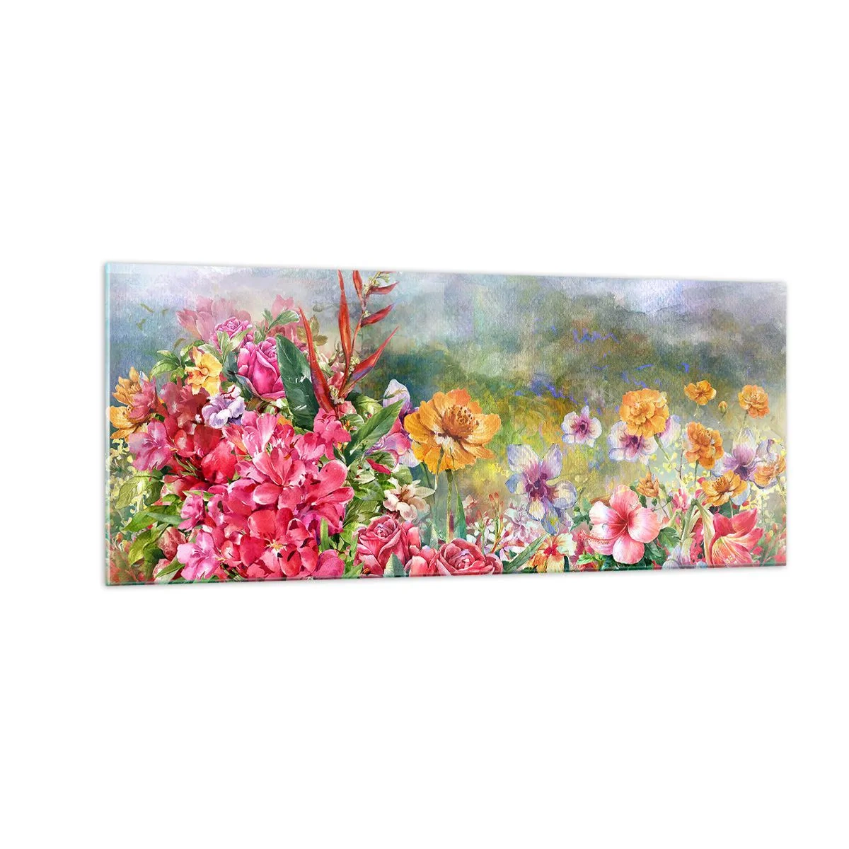 Billede på glas - En have, der er gået amok - 100x40 cm
