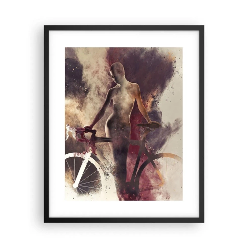 Plakat i sort ramme - I marmor former den cyklende sjæl - 40x50 cm