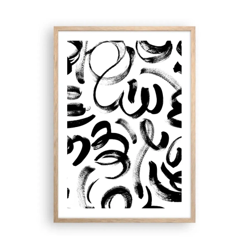 Plakat i ramme af lyst egetræ - I sort og hvidt - 50x70 cm