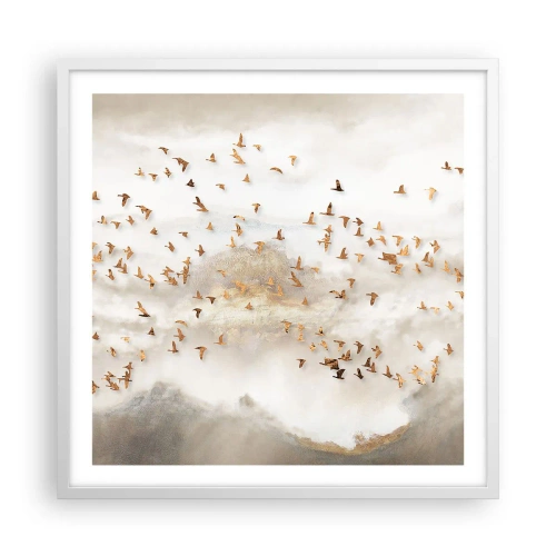 Plakat i hvid ramme - Det er på tide... - 60x60 cm