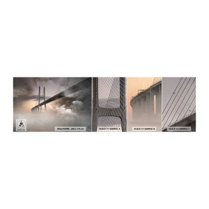 Prøve Fototapet Selvklæbende Deluxe Sticker - På en flod, der ikke eksisterer - Landskab, Bro, Arkitektur - 100x30 cm