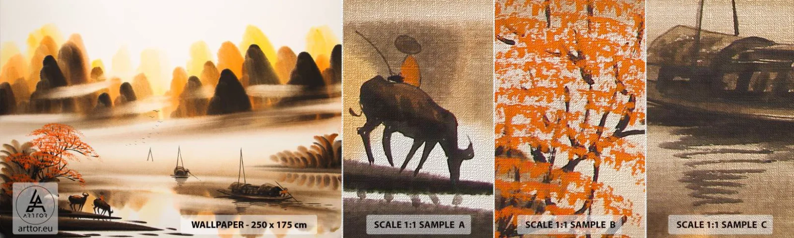 Prøve Fototapet Premium Canvas - Længere væk end det fjerne Østen - Kina, Landskab, Asien - 100x30 cm