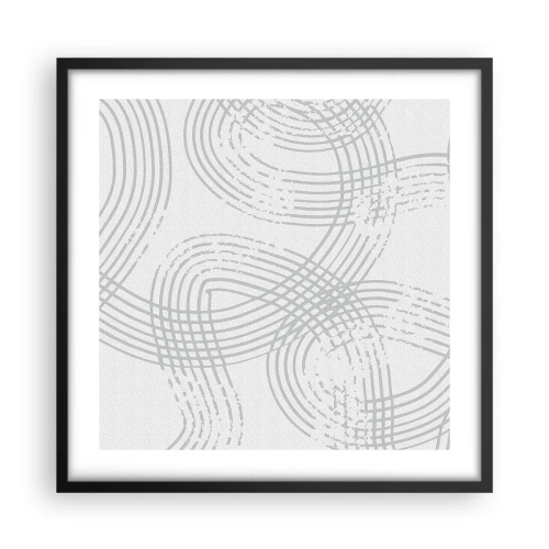 Plakat i sort ramme - Der er ingen lige vej - 50x50 cm