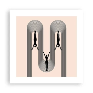 Plakat - På hovedet nedad - 40x40 cm