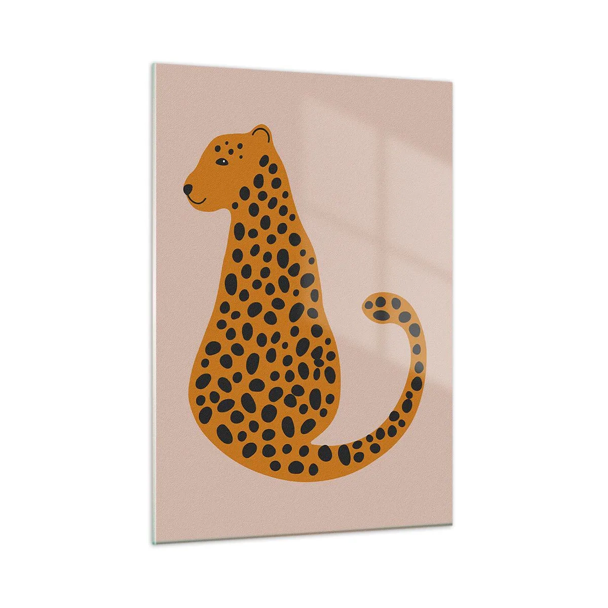 Billede på glas - Leopardprint er et moderigtigt mønster - 50x70 cm
