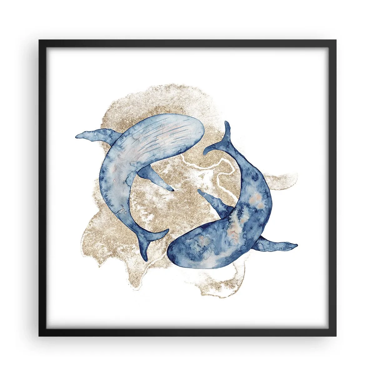 Plakat i sort ramme - Venskab eller kærlighed? - 50x50 cm