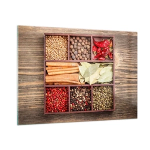 Billede på glas - Orden af former, duftbuket af aromaer - 100x70 cm