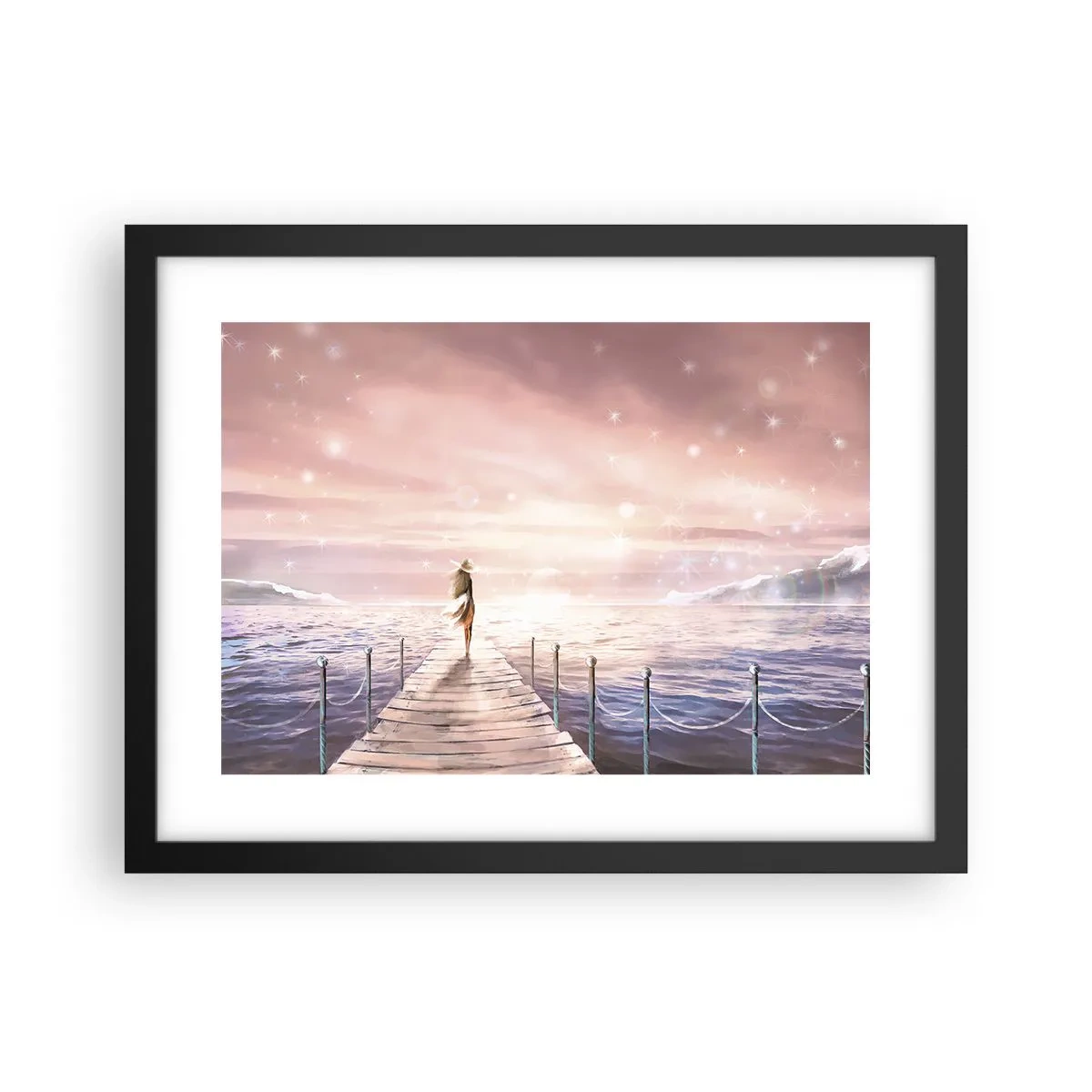 Plakat i sort ramme - I lyset af en drøm - 40x30 cm