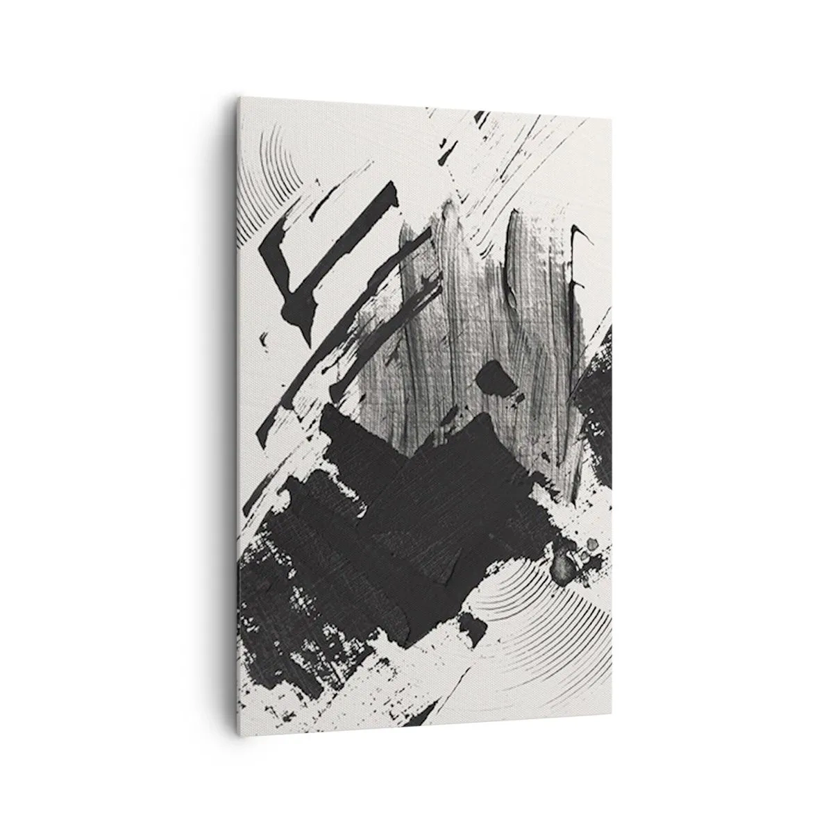 Lærredstryk - Billede på lærred - Abstraktion - det sortes udtryk - 80x120 cm