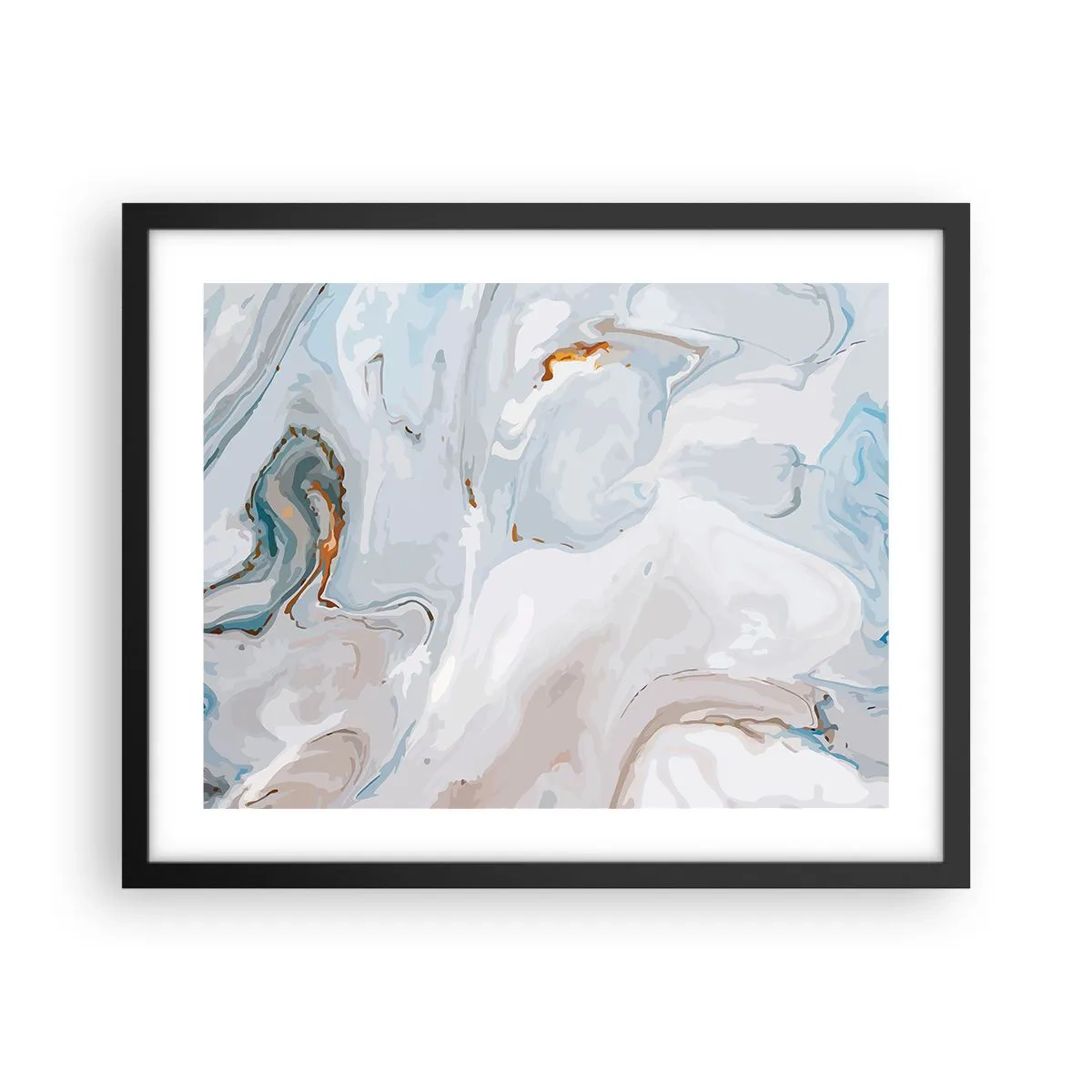 Plakat i sort ramme - Hvid opløftet - 50x40 cm