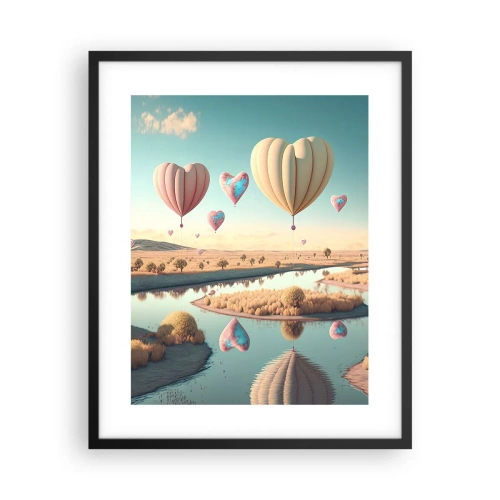Plakat i sort ramme - Kærlighed lader dig svæve - 40x50 cm