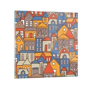 Billede på glas - Bag huset - 30x30 cm