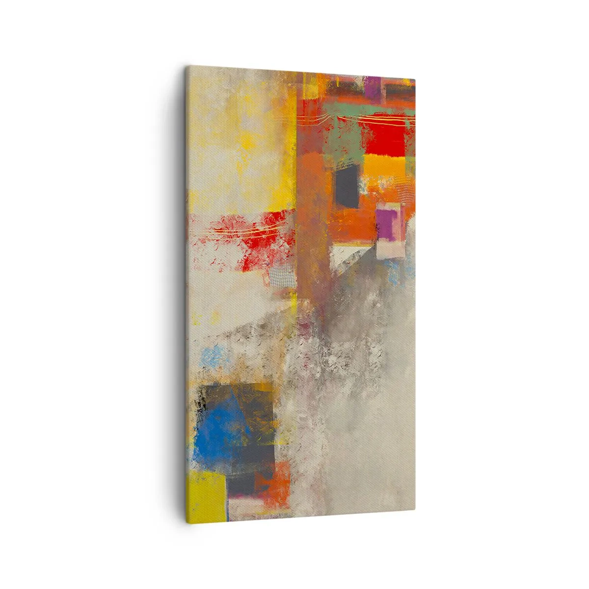 Lærredstryk - Billede på lærred - Geometri af farver - 45x80 cm