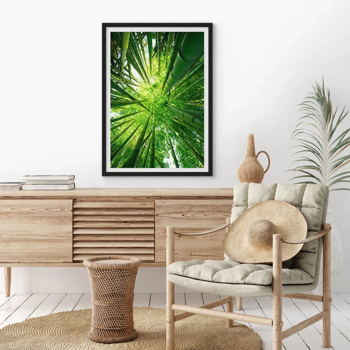 Plakat i sort ramme - I en bambuslund - 40x50 cm