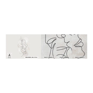 Prøve Fototapet Premium Canvas - Omfavnet i en omfavnelse - Abstraktion, Mand, Kvinde - 100x30 cm