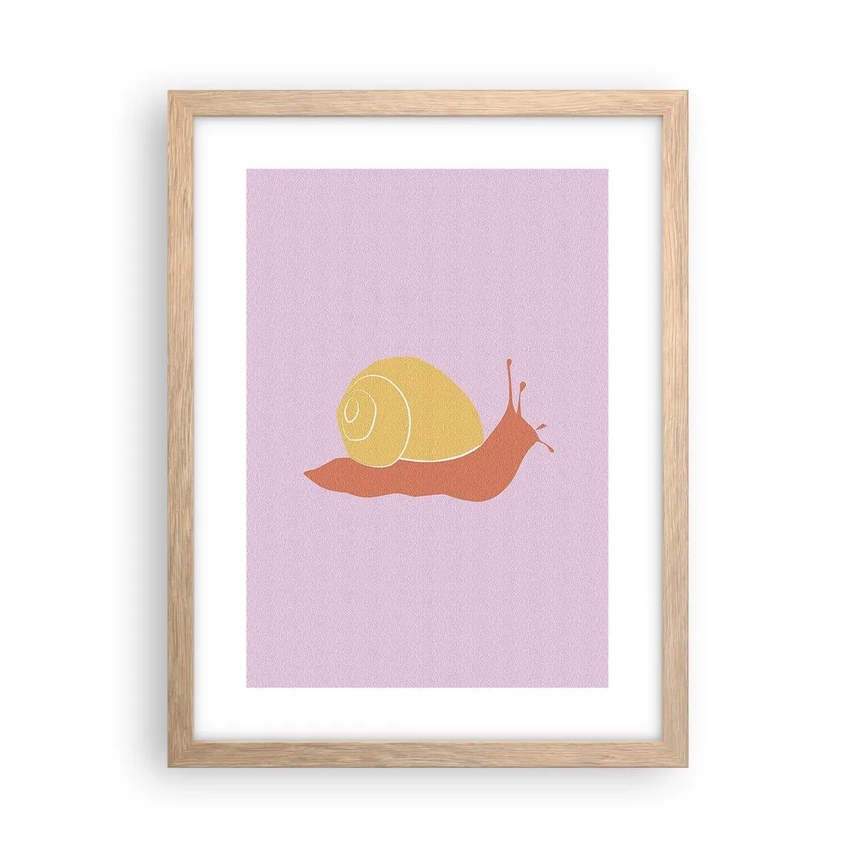 Plakat i ramme af lyst egetræ - Der er ingen hastværk - 30x40 cm