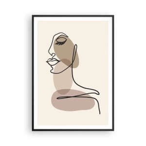 Plakat i sort ramme - En vis linje af skønhed - 70x100 cm