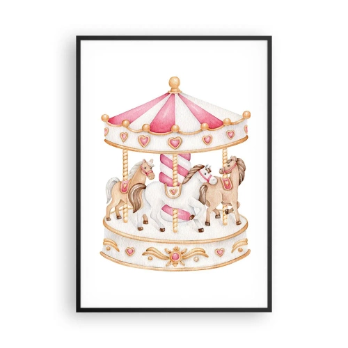 Plakat i sort ramme - Barndommens søde verden - 70x100 cm