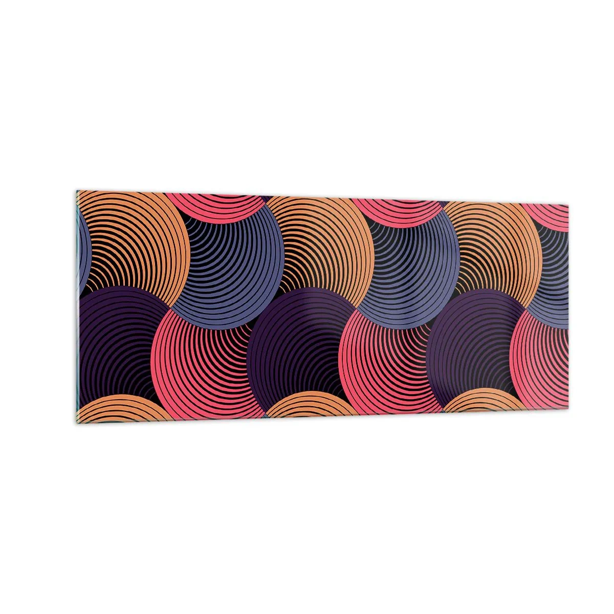 Billede på glas - I en cirkulær rytme - 100x40 cm