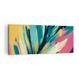 Lærredstryk - Billede på lærred - Komposition - en eksplosion af glæde - 120x50 cm