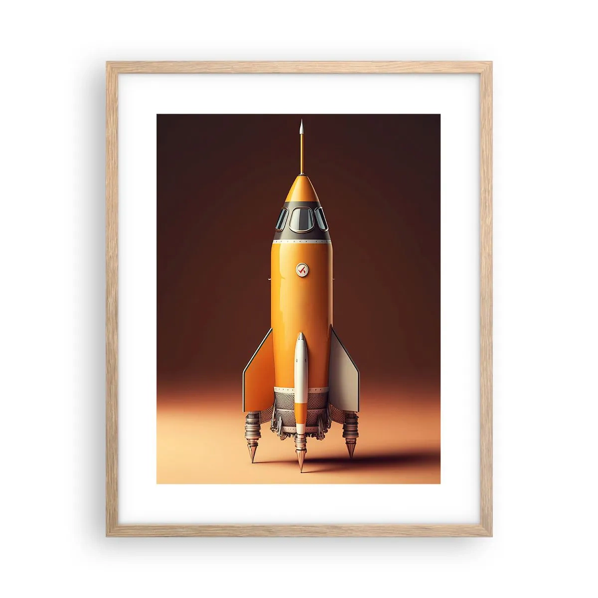 Plakat i ramme af lyst egetræ - Det begynder med en drøm - 40x50 cm