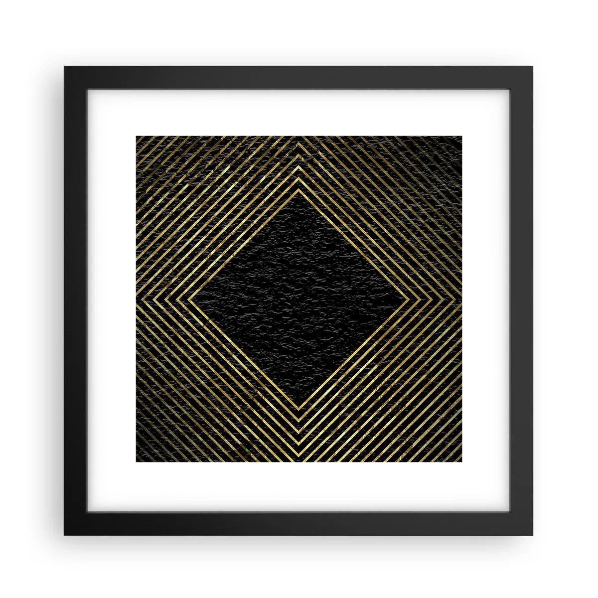 Plakat i sort ramme - Geometri i glamour-stil - 30x30 cm