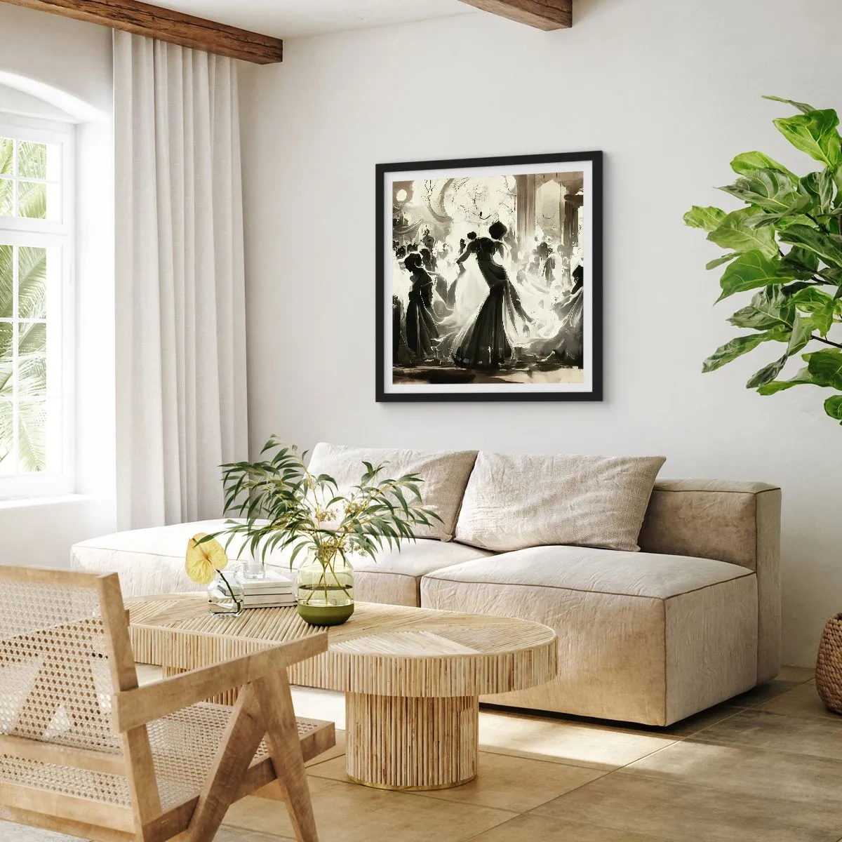 Plakat i sort ramme - Den store maskerade - 60x60 cm