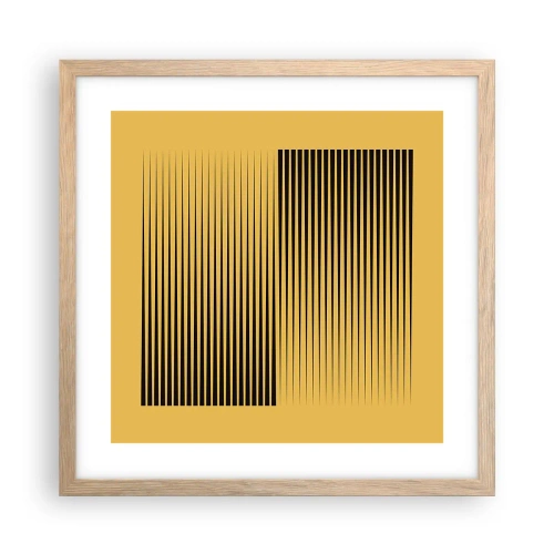 Plakat i ramme af lyst egetræ - Modsætningernes kvadrat - 40x40 cm
