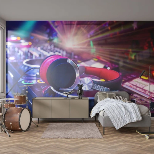 Fototapet Standard Eco - Det vil ske, det vil ske - musik, Musikstudie, Hovedtelefoner - 150x105 cm