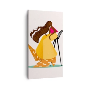 Lærredstryk - Billede på lærred - Mode er også sjovt - 45x80 cm