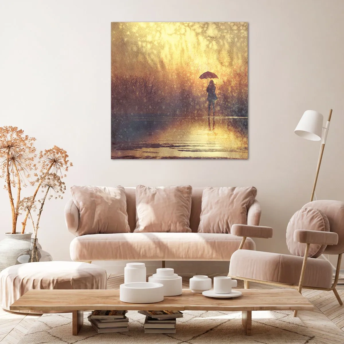 Lærredstryk - Billede på lærred - Jeg føler, at der er nogen, der kigger på mig - 70x70 cm