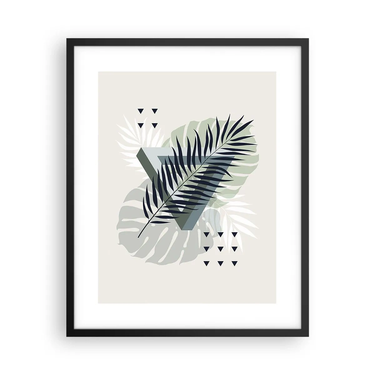 Plakat i sort ramme - Natur og geometri - to ordener? - 40x50 cm