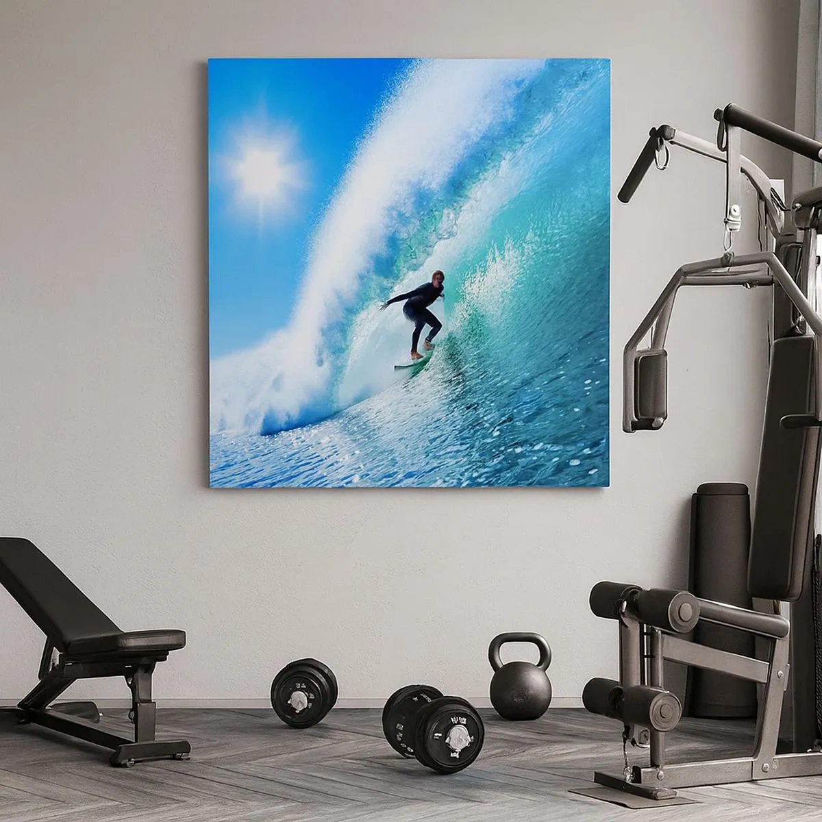 Lærredstryk - Billede på lærred - Gennem den store blå - 30x30 cm