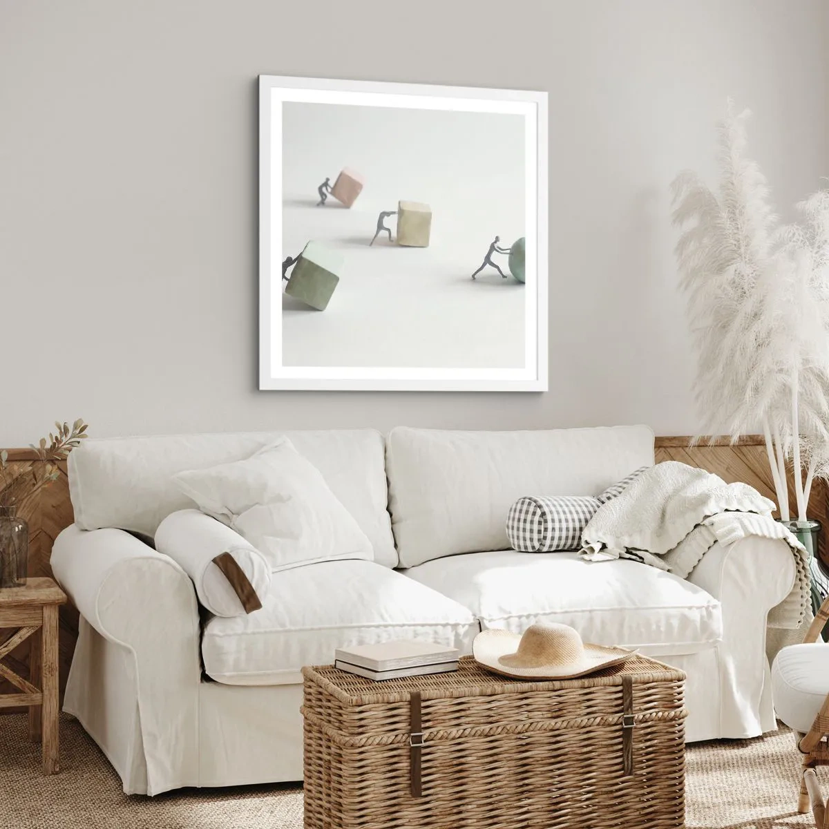 Plakat i hvid ramme - Selve livet - 60x60 cm