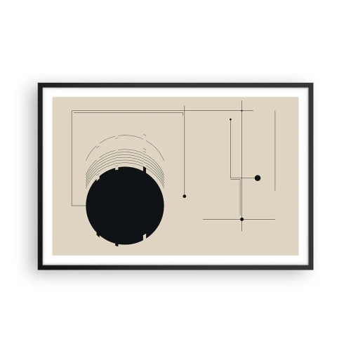 Plakat i sort ramme - Fjedrende og dynamisk komposition - 91x61 cm
