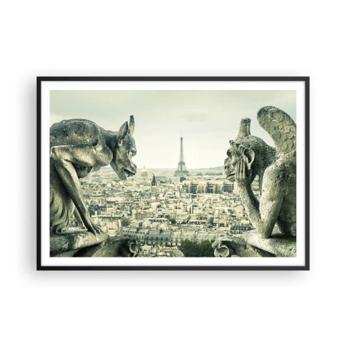 Plakat i sort ramme - Parisisk chat - 100x70 cm