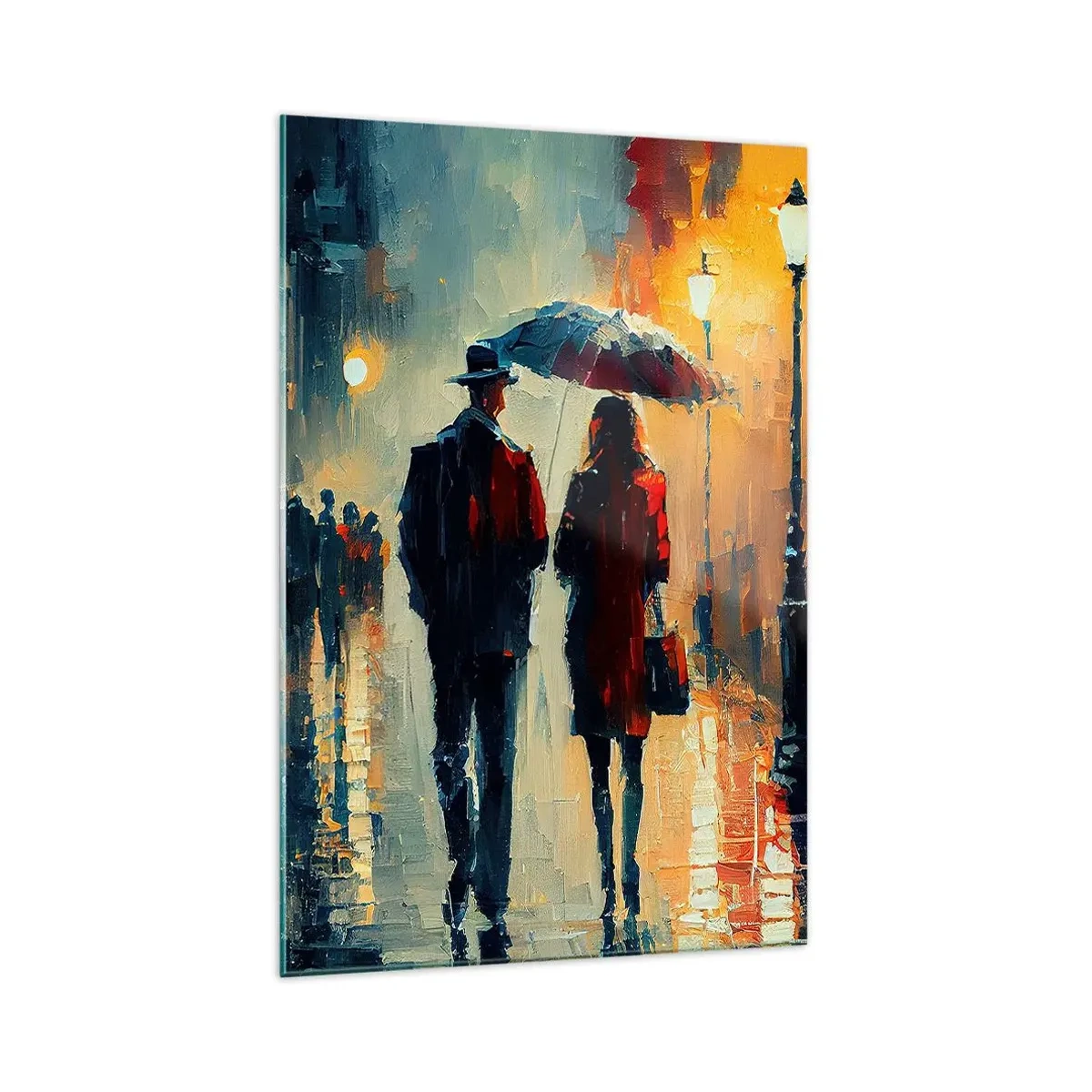 Billede på glas - Urban kærlighedshistorie - 70x100 cm