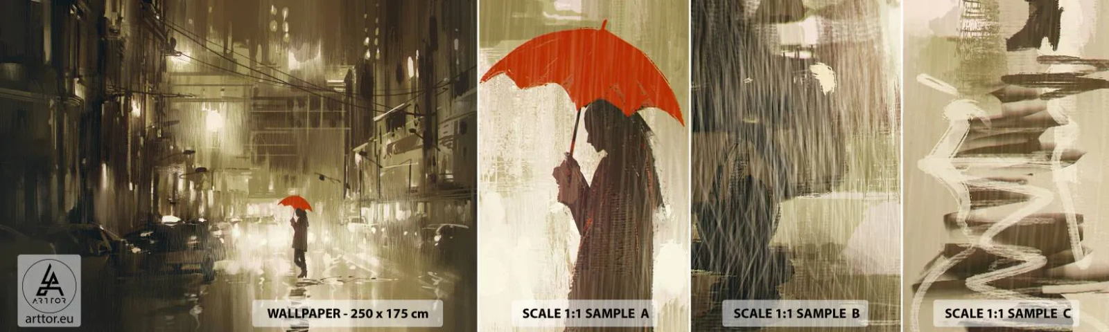 Prøve Fototapet Selvklæbende Deluxe Sticker - Alene, men ikke ensom - By, Kvinde, Arkitektur - 100x30 cm