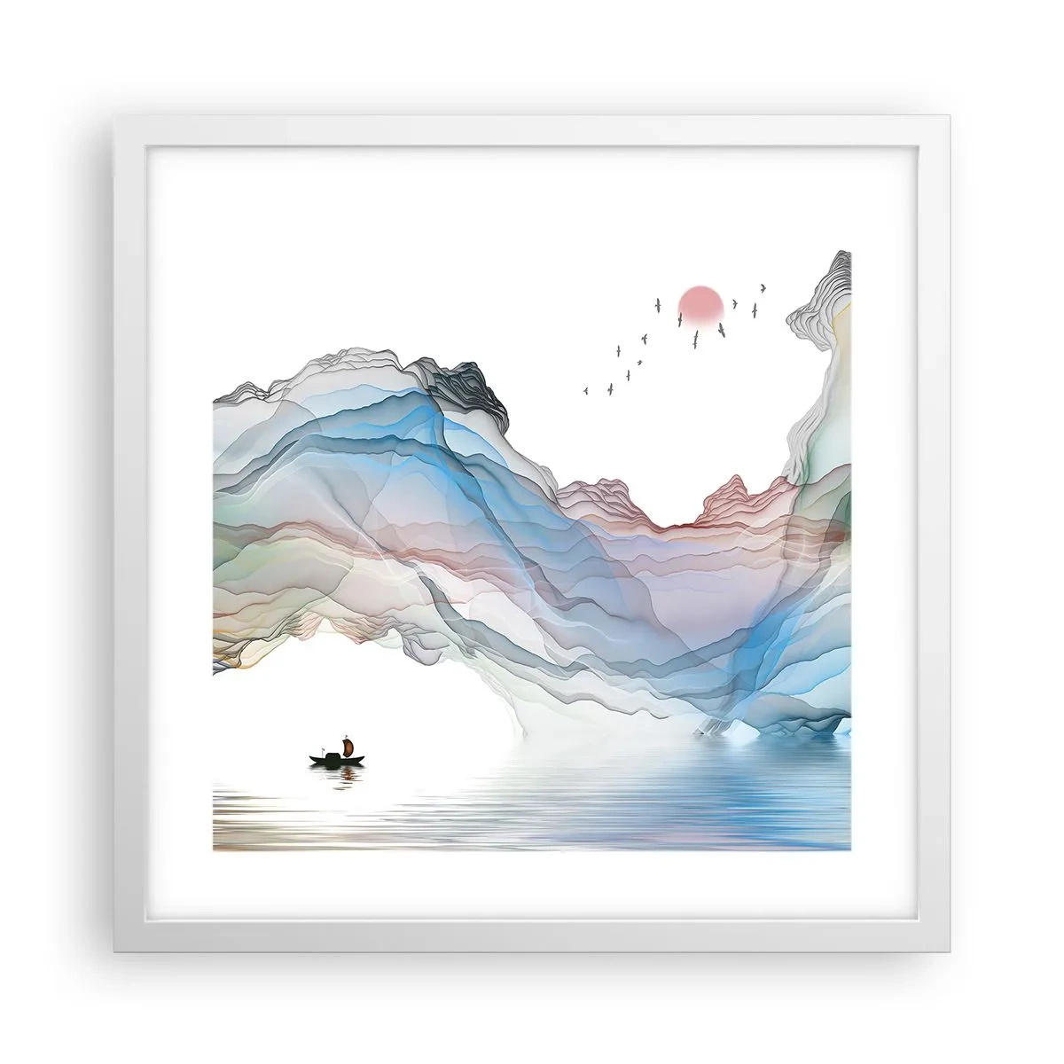 Plakat i hvid ramme - Mod krystalbjergene - 40x40 cm