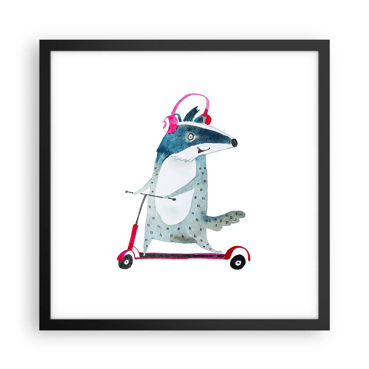 Plakat i sort ramme - Grævlingens glæder - 40x40 cm