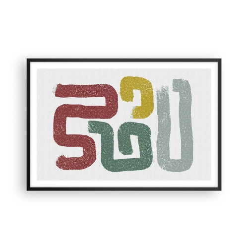 Plakat i sort ramme - På et ukendt sprog - 91x61 cm